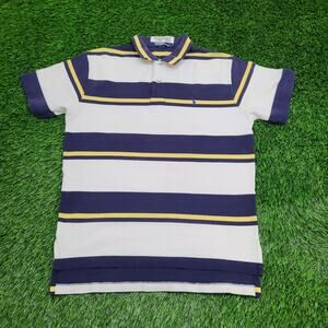 Vintage Ralph-Lauren Stripes Polo Shirt M/L 21x29 Small-Pony